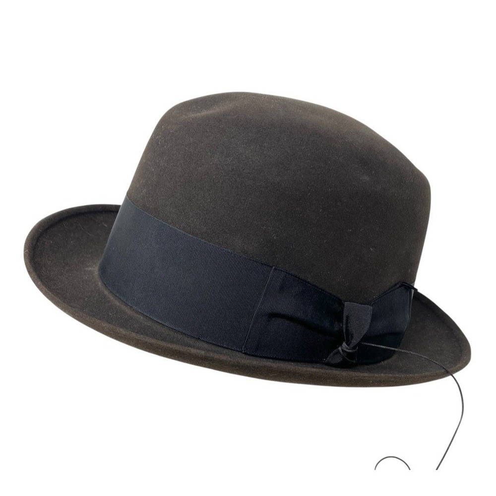 VTG Knox Twenty Mens Dark Brown Bowler Hat 7 1/2 Oval Long Jacob Reeds Sons READ